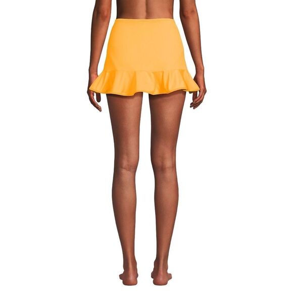 Land's End Ruffle Hem Mini Swimsuit bottom Skirt papaya orange color size 8 - Picture 3 of 9